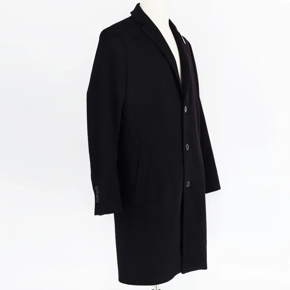 Brooks Brothers Men's Black Wool Mid Length Casual Classic Overcoat Size 46R